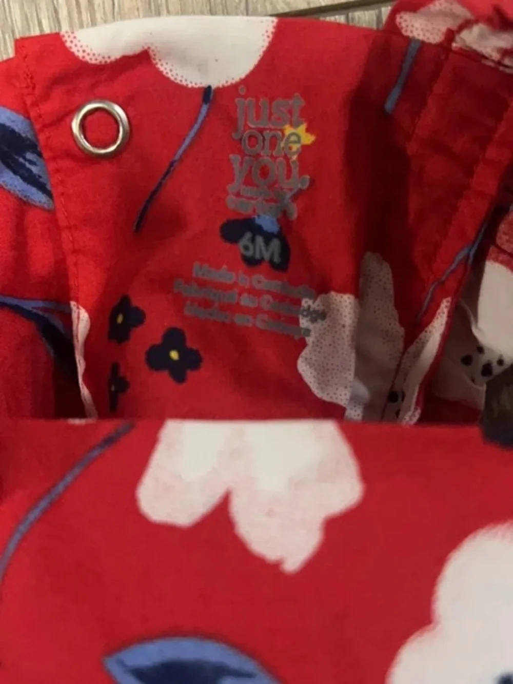 Carter's Red Floral Baby Dress with Navy Accents